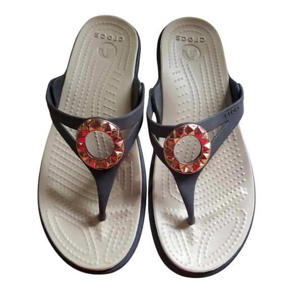 Crocs Women's Black Sandals Size 6 - Picture 2 of 6